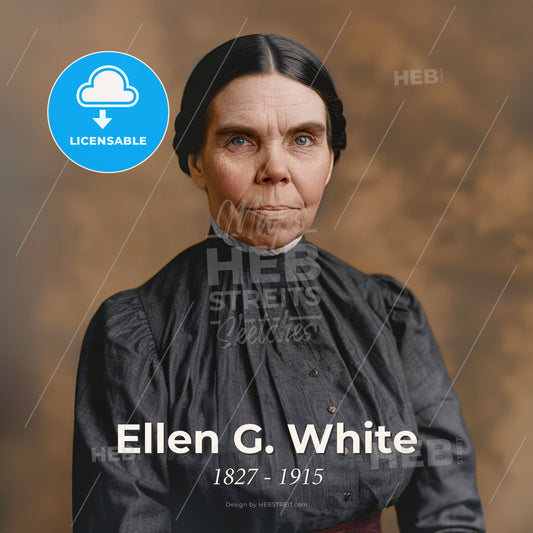 Ellen G. White, 1827 - 1915, American religious leader and educator - A Woman In A Black Dress Print Template