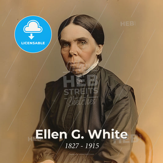 Ellen G. White, 1827 - 1915, American religious leader and educator - A Woman In A Black Dress Print Template