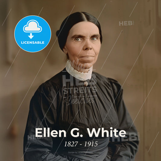 Ellen G. White, 1827 - 1915, American religious leader and educator - A Woman In A Black Dress Print Template