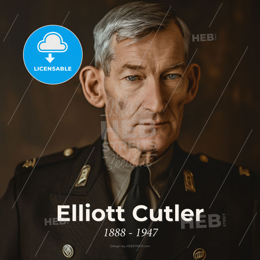 Elliott Cutler, 1888 - 1947, American cardiac surgeon - A Man In A Military Uniform Print Template