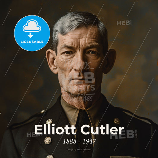 Elliott Cutler, 1888 - 1947, American cardiac surgeon - A Man In A Military Uniform Print Template