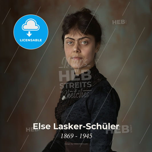 Else Lasker-Schüler, 1869 - 1945, German poet - A Woman In A Black Dress Print Template