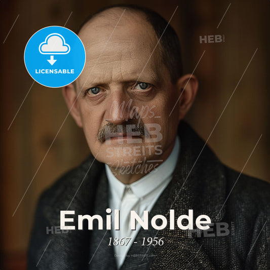 Emil Nolde, 1867 - 1956, German painter and printmaker - A Man With A Mustache Print Template