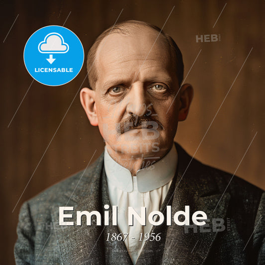 Emil Nolde, 1867 - 1956, German painter and printmaker - A Man With A Mustache Print Template