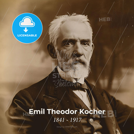 Emil Theodor Kocher, 1841 - 1917, Swiss surgeon - A Man With A Beard And A Suit Print Template