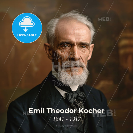 Emil Theodor Kocher, 1841 - 1917, Swiss surgeon - A Man With A Beard And Mustache In A Suit Print Template