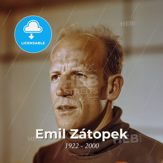 Emil Zátopek, 1922 - 2000, Czech long-distance runner - A Man In A Turtleneck Print Template