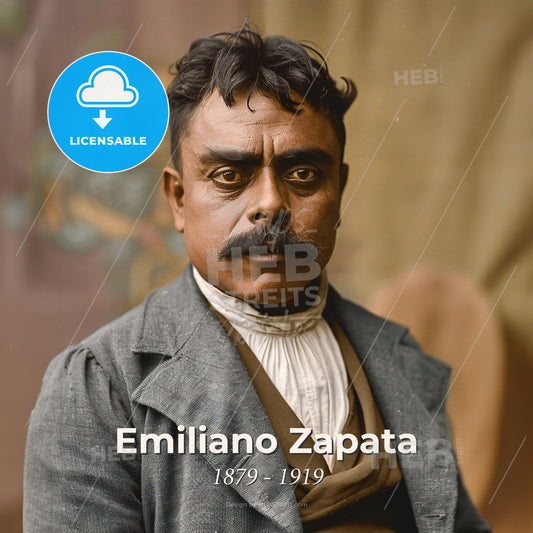 Emiliano Zapata, 1879 - 1919, Mexican revolutionary leader - A Man With A Mustache And A Mustache Print Template