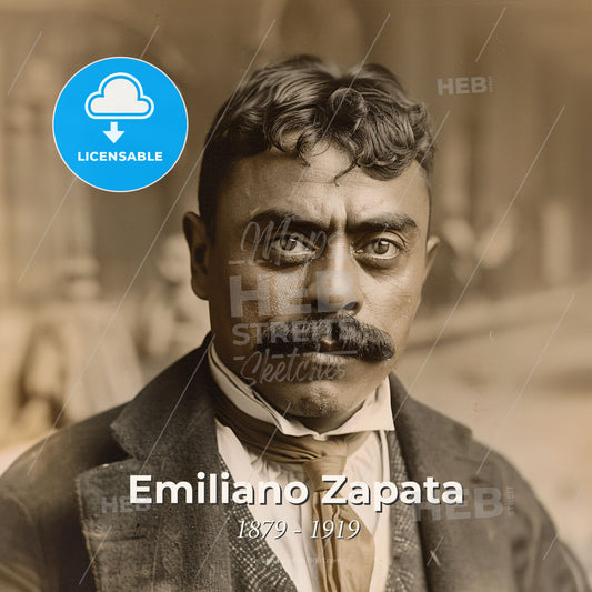 Emiliano Zapata, 1879 - 1919, Mexican revolutionary leader - A Man With A Mustache Print Template