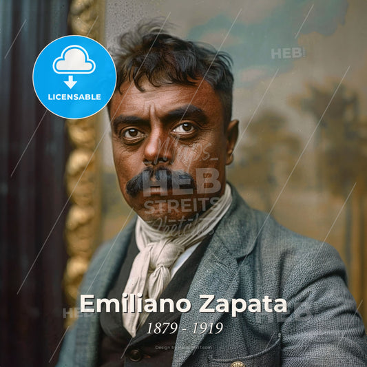 Emiliano Zapata, 1879 - 1919, Mexican revolutionary leader - A Man With A Mustache Print Template