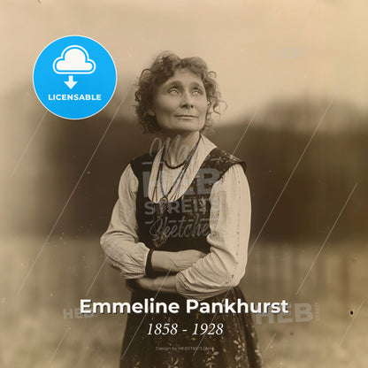 Emmeline Pankhurst, 1858 - 1928, British suffragette - A Woman In A Dress With Her Arms Crossed Print Template