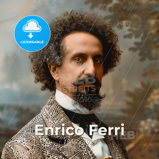 Enrico Ferri, 1856 - 1929, Italian criminologist - A Man With A Beard And Mustache Print Template