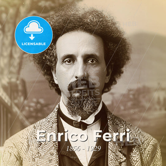 Enrico Ferri, 1856 - 1929, Italian criminologist - A Man With A Beard And Mustache Print Template