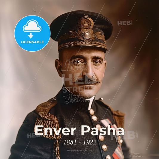 Enver Pasha, 1881 - 1922, Ottoman military officer - A Man In A Military Uniform Print Template