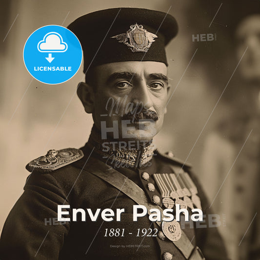 Enver Pasha, 1881 - 1922, Ottoman military officer - A Man In A Military Uniform Print Template