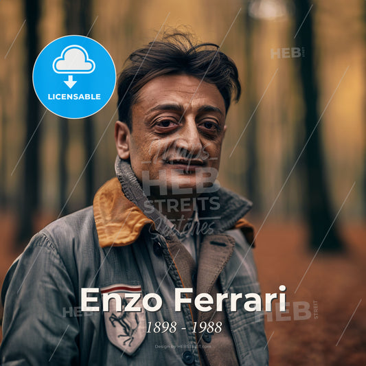 Enzo Ferrari, 1898 - 1988, Italian racing driver and team founder - A Man With A Bruised Face Print Template