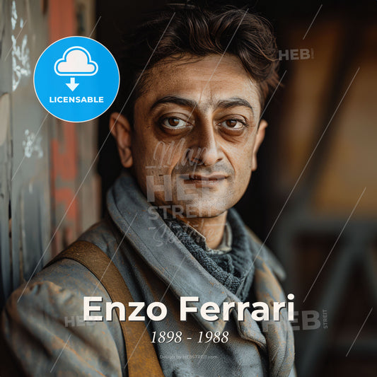 Enzo Ferrari, 1898 - 1988, Italian racing driver and team founder - A Man In A Coat Print Template