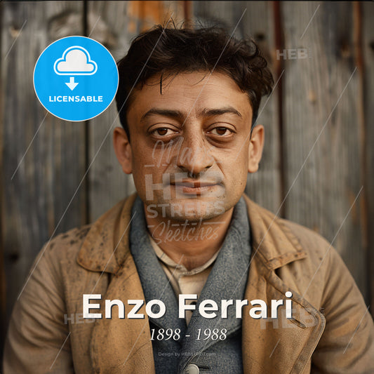 Enzo Ferrari, 1898 - 1988, Italian racing driver and team founder - A Man In A Brown Coat Print Template