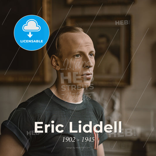 Eric Liddell, 1902 - 1945, Scottish missionary and athlete - A Man In A Black Shirt Print Template
