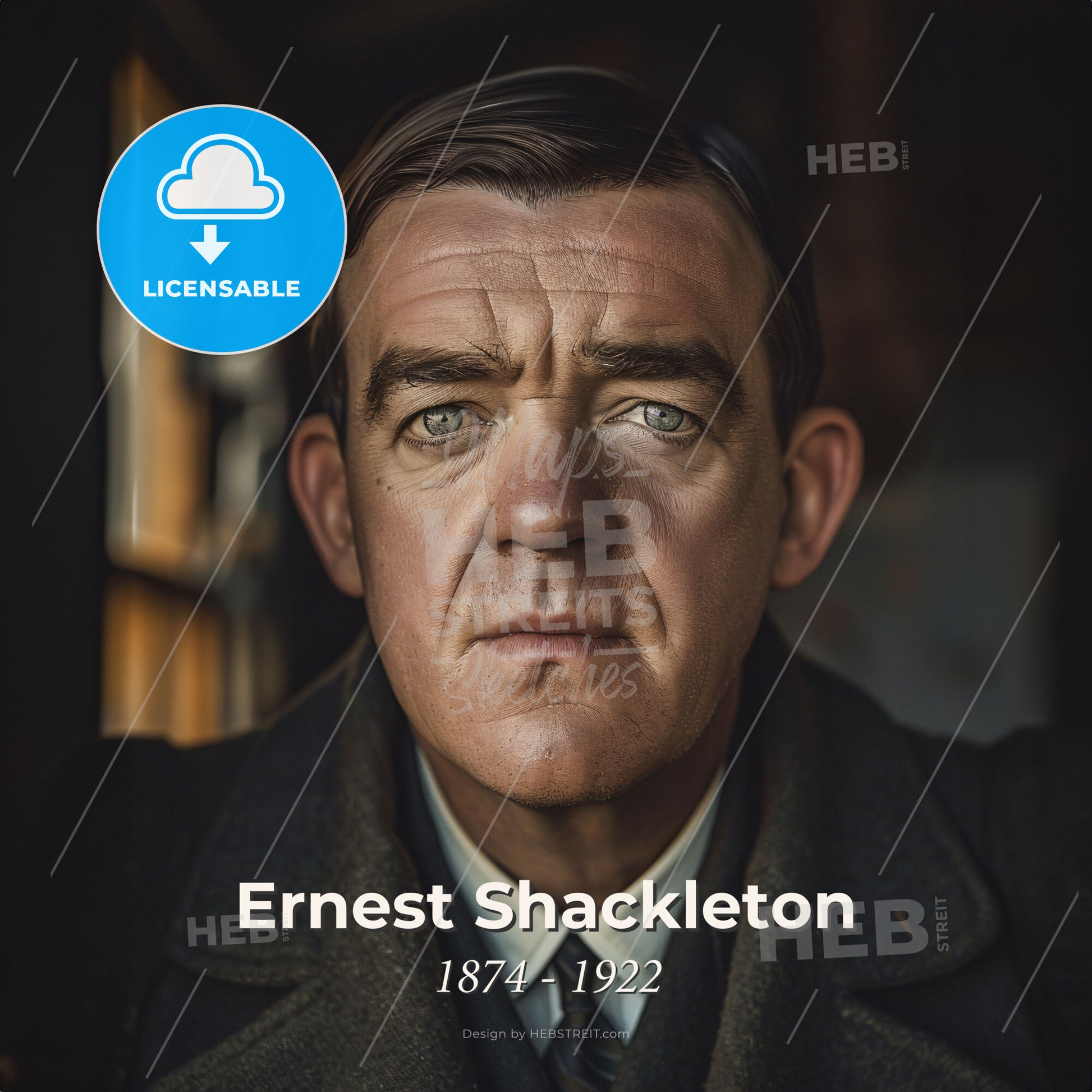 Ernest Shackleton, 1874 - 1922, British explorer - A Man In A Suit Print Template