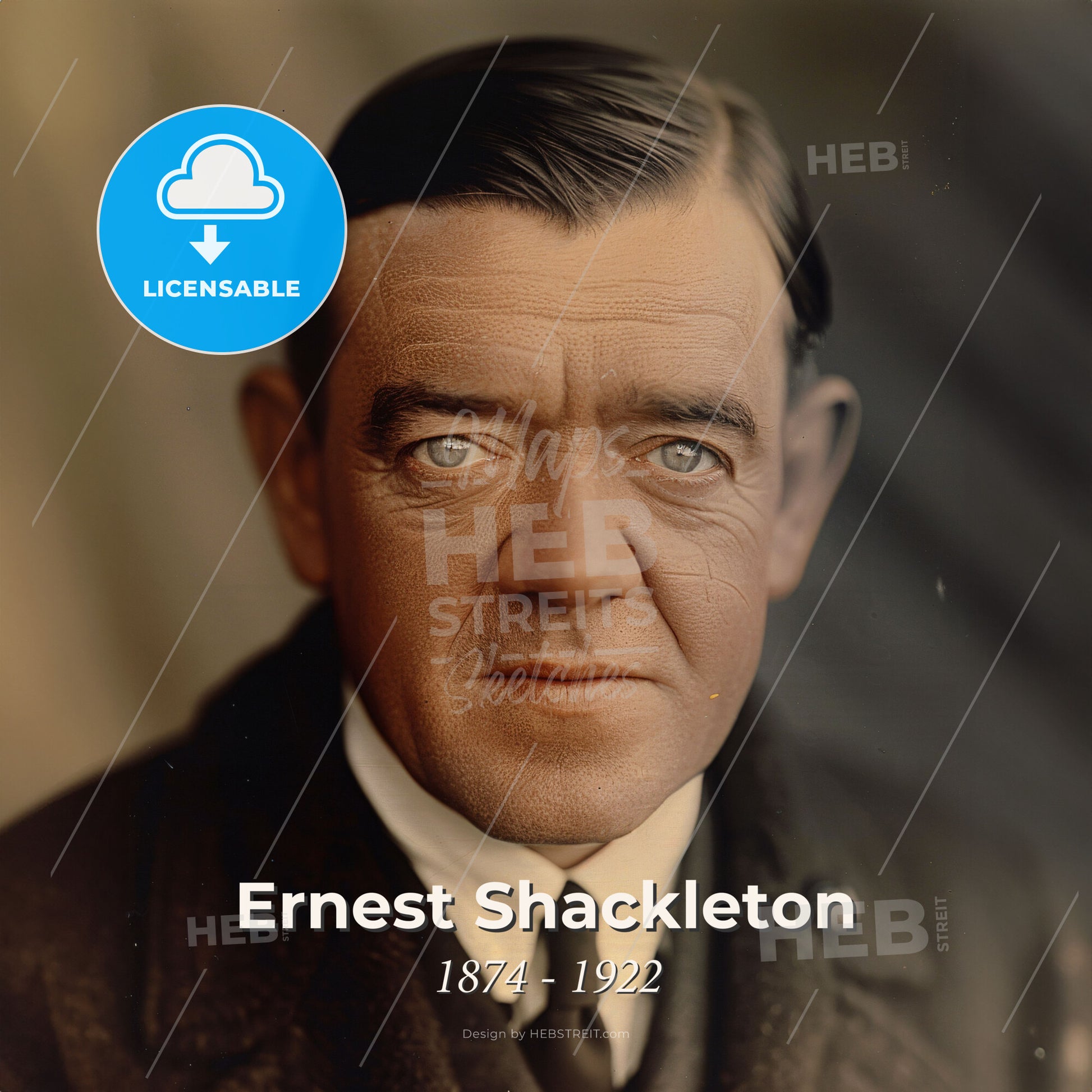 Ernest Shackleton, 1874 - 1922, British explorer - A Man In A Suit Print Template