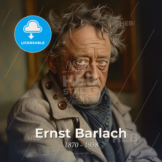 Ernst Barlach, 1870 - 1938, German sculptor, printmaker, and writer - A Man With Nice Hair Print Template