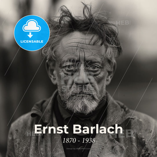 Ernst Barlach, 1870 - 1938, German sculptor, printmaker, and writer - A Man With Nice Hair And Beard Print Template