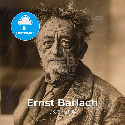 Ernst Barlach, 1870 - 1938, German sculptor, printmaker, and writer - A Man With Nice Hair Print Template