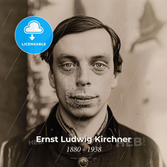 Ernst Ludwig Kirchner, 1880 - 1938, German painter and printmaker - A Man In A Black Coat Print Template