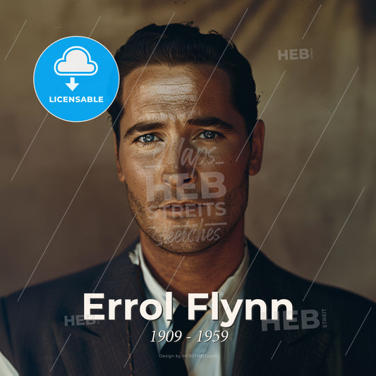 Errol Flynn, 1909 - 1959, Australian-American actor - A Man In A Suit And Tie Print Template