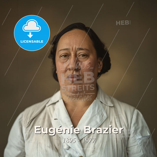 Eugénie Brazier, 1895 - 1977, French chef - A Woman In A White Shirt Print Template