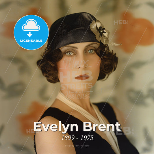 Evelyn Brent, 1899 - 1975, American actress - A Woman Wearing A Hat Print Template