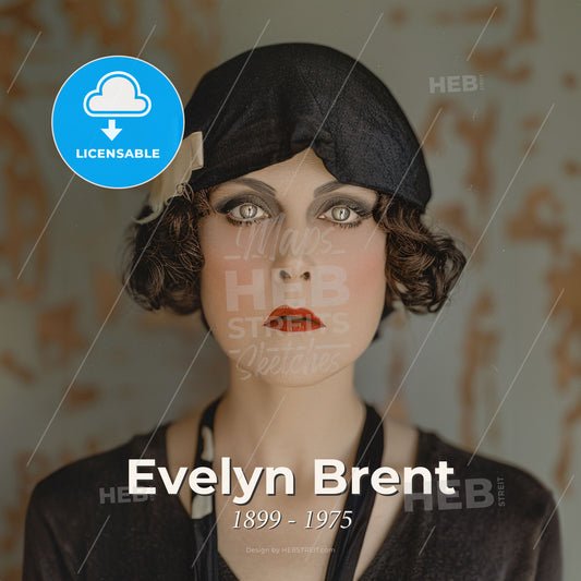 Evelyn Brent, 1899 - 1975, American actress - A Woman With A Hat On Print Template