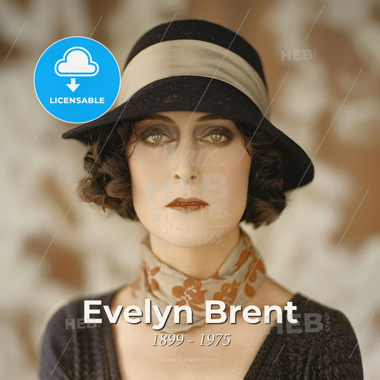 Evelyn Brent, 1899 - 1975, American actress - A Woman Wearing A Hat Print Template