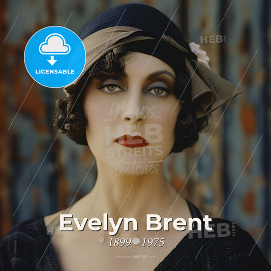 Evelyn Brent, 1899 - 1975, American actress - A Woman With A Hat Print Template