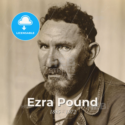 Ezra Pound, 1885 - 1972, American poet - A Man With A Beard Print Template