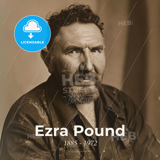 Ezra Pound, 1885 - 1972, American poet - A Man With A Beard Print Template