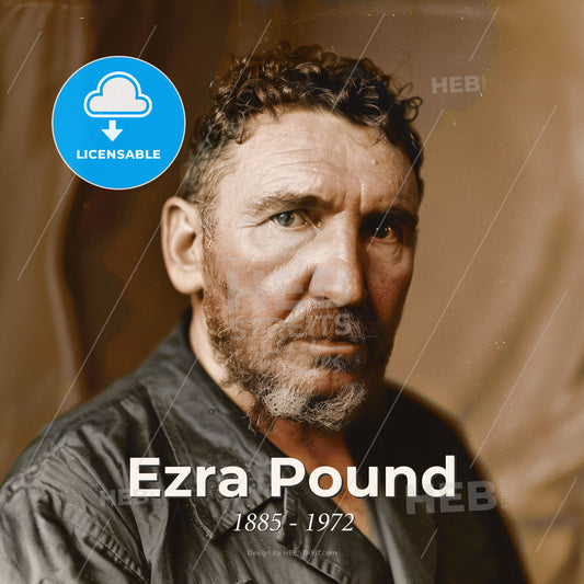 Ezra Pound, 1885 - 1972, American poet - A Man With A Beard Print Template