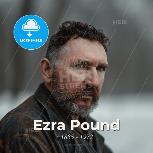 Ezra Pound, 1885 - 1972, American poet - A Man With A Beard And Mustache Print Template