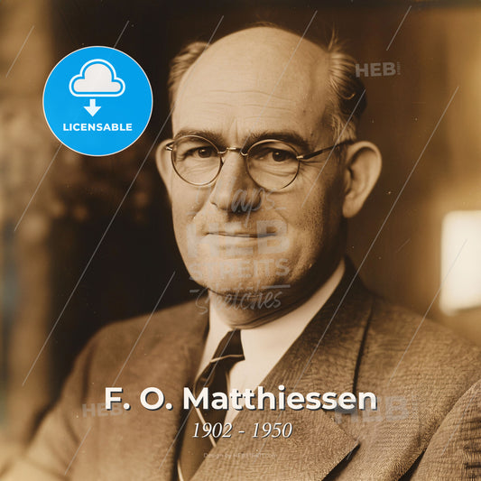 F. O. Matthiessen, 1902 - 1950, American literary critic - A Man Wearing Glasses And A Suit Print Template