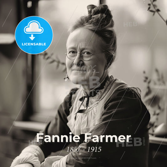 Fannie Farmer, 1857 - 1915, American cookbook author - A Woman In A Dress Print Template
