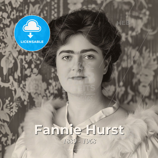 Fannie Hurst, 1889 - 1968, American novelist - A Woman In A White Dress Print Template