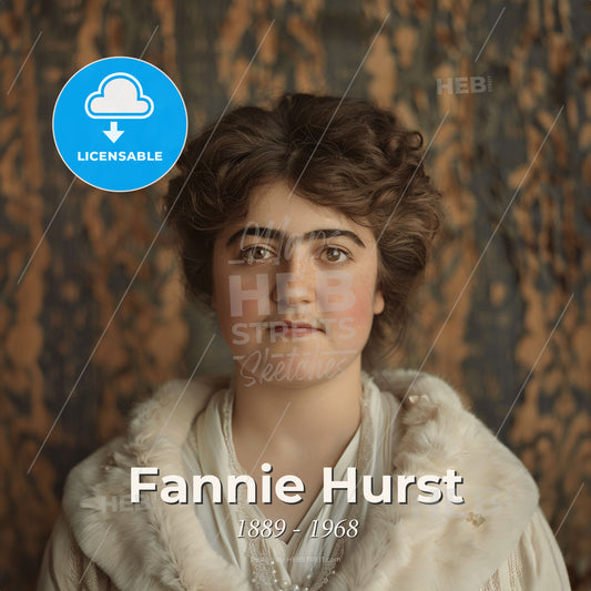 Fannie Hurst, 1889 - 1968, American novelist - A Woman In A White Dress Print Template