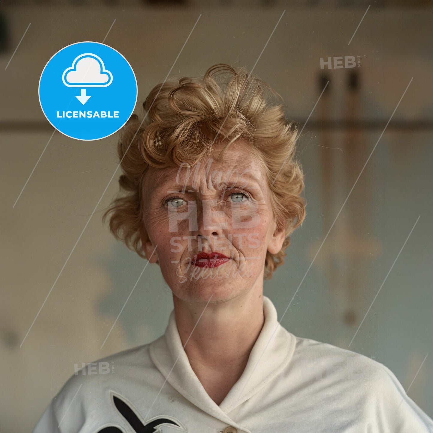 Fanny Blankers-Koen, 1918 - 2004, Dutch runner - A Woman With Short Blonde Hair