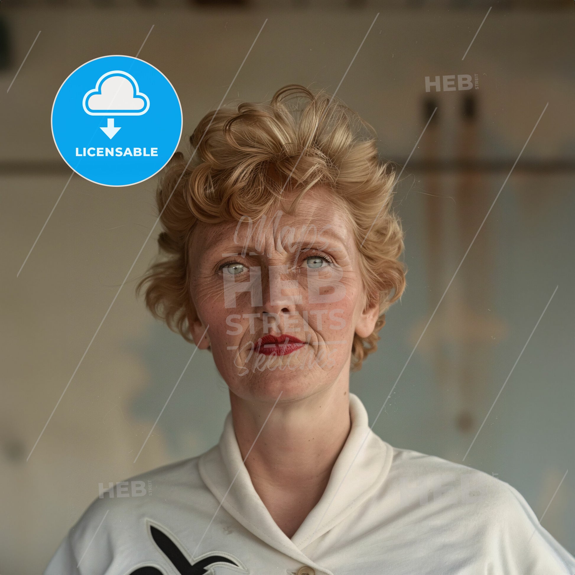 Fanny Blankers-Koen, 1918 - 2004, Dutch runner - A Woman With Short Blonde Hair