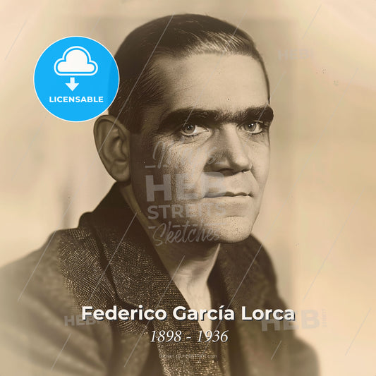 Federico García Lorca, 1898 - 1936, Spanish poet and playwright - A Man With Eyebrows And A Black Jacket Print Template