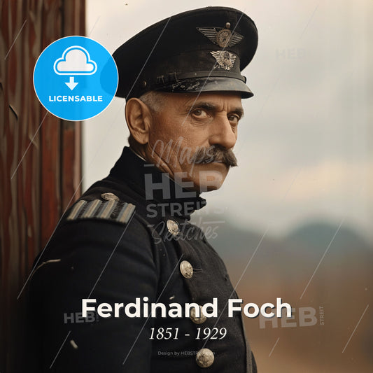 Ferdinand Foch, 1851 - 1929, French Marshal - A Man In A Uniform Print Template