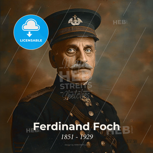 Ferdinand Foch, 1851 - 1929, French Marshal - A Man In A Military Uniform Print Template