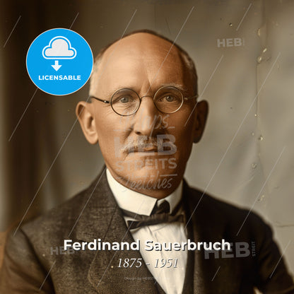 Ferdinand Sauerbruch, 1875 - 1951, German surgeon - A Man In A Suit And Bow Tie Print Template