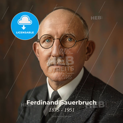 Ferdinand Sauerbruch, 1875 - 1951, German surgeon - A Man In A Suit And Tie Print Template